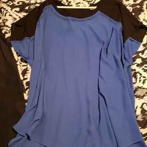 Size 26 Lane Bryant Blue w/ Sequins Flowy Top